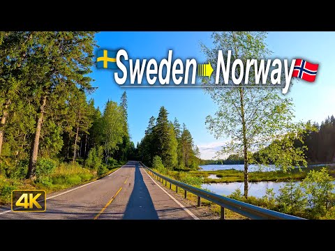 Sweden→Norway Border Crossing | Scenic Drive from Karlstad, Sweden to Oslo, Norway on Country Roads
