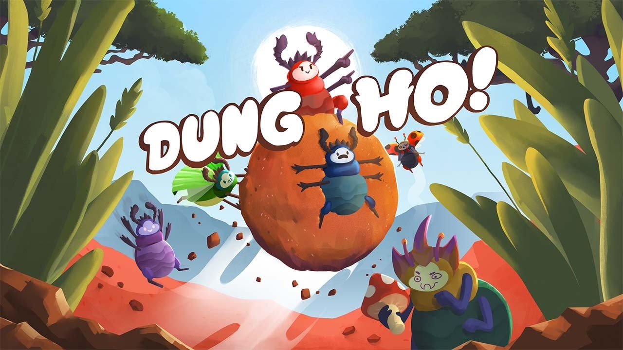 Preview image showing dung beetles rolling a large dung ball through the wilderness