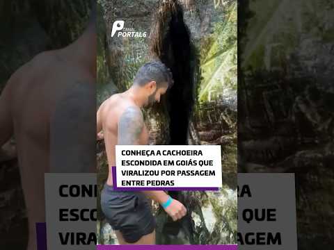 Conheça a cachoeira escondida em Goiás que viralizou por passagem entre pedras