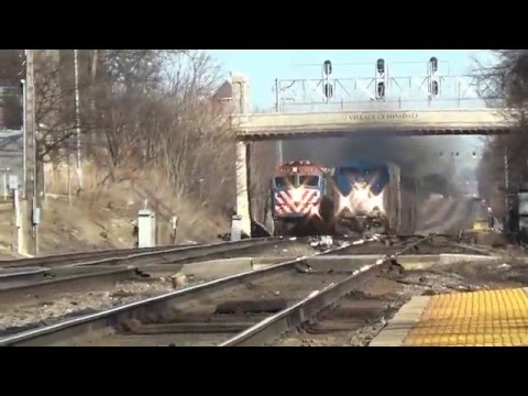 Amtrak & Metra Race At Hinsdale Illinois