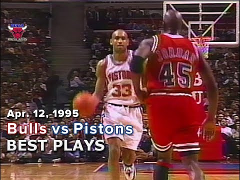 April 12, 1995 Bulls vs Pistons highlights
