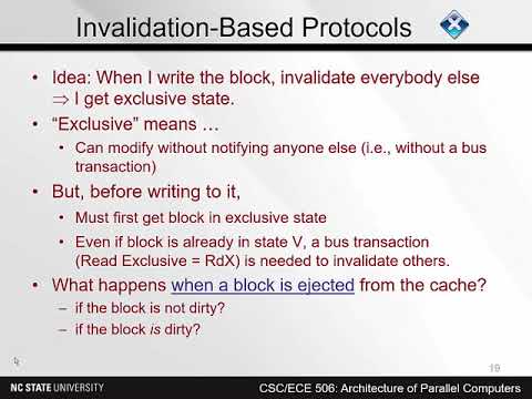Lecture 13c. Invalidation vs update protocols