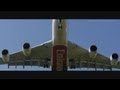 Airliners in motion. A slow motion video 