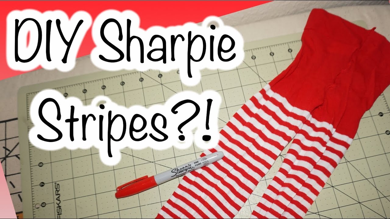DIY SHARPIE Red & White Striped Tights!