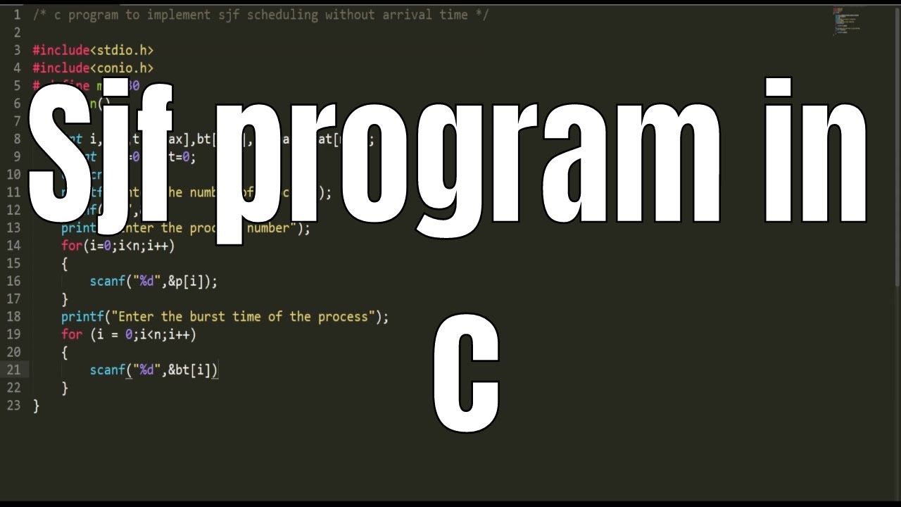 sjf program in c