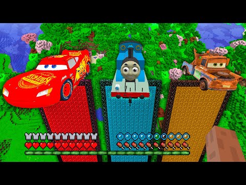 I found SUPER LONG PORTALS OF McQUEEN! THOMAS THE TANK ENGINE! MATER in Minecraft - Gameplay