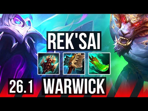 REK'SAI vs WARWICK (TOP) | Good KDA: 13/1/4 | EUW Diamond | 26.1