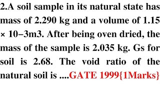Target GATE ESE | Geotechnical Engineering | GATE PYQ Questions on soil water relationships