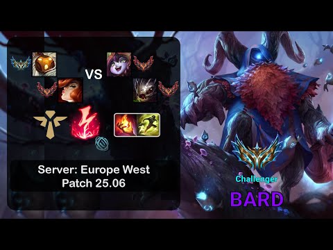 Bard Support + Miss Fortune vs Lulu + Kog'Maw - EUW Challenger - Patch 25.06
