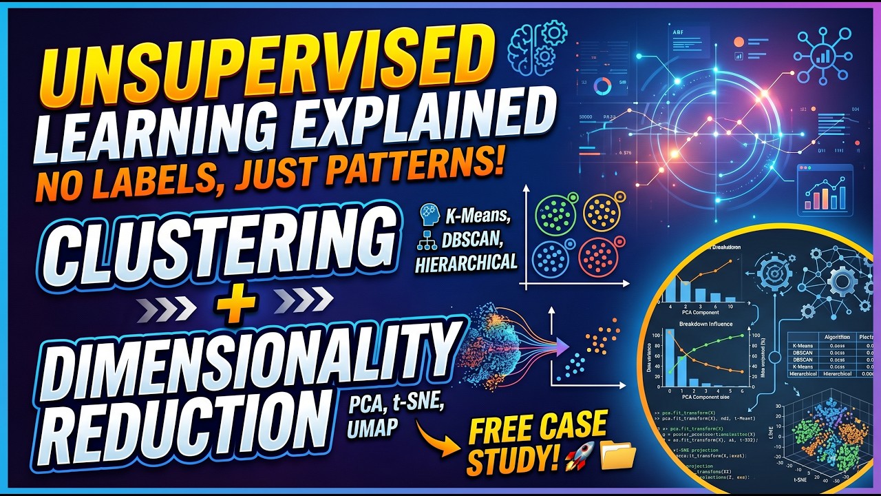 Unsupervised Learning | Clustering, Dimensionality reduction, Case Study | Full Chapter 5(3 Lessons)