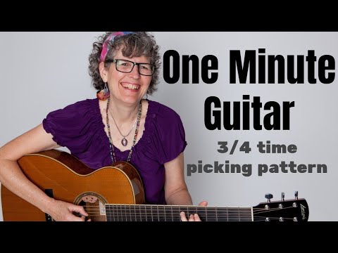Learn picking pattern for 3/4 time: B 3 1/2 #OneMinuteGuitar