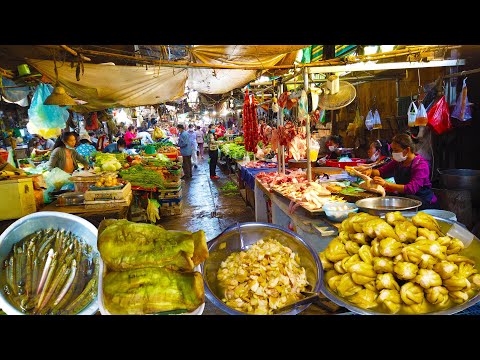 Life In Market - Walk Around Deum Ampel Market Food In The Morning