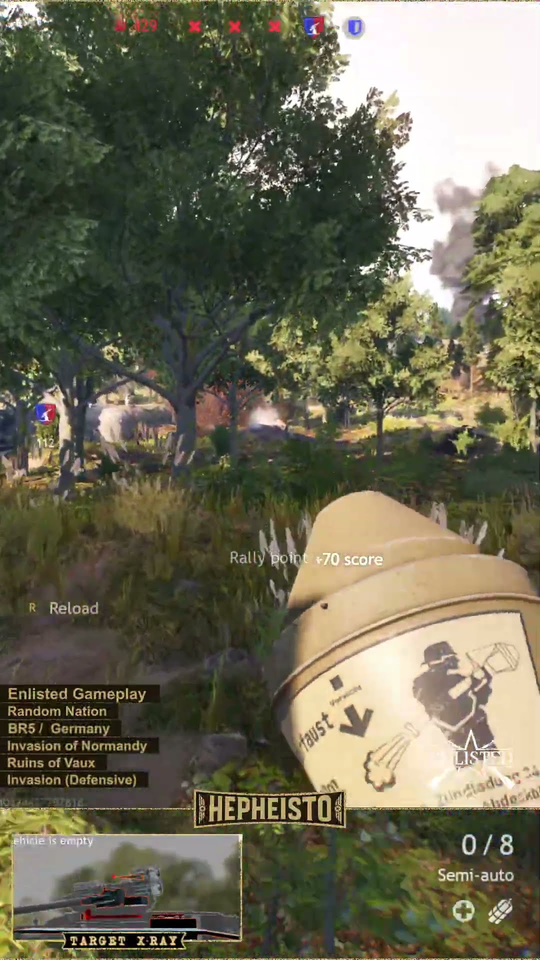 Paratrooper eliminates Tank M26-99 with Panzerfaust 100