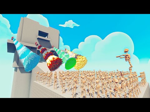 100x SKELETON + 1x GIANT vs 4x EVERY GOD - Totally Accurate Battle Simulator TABS