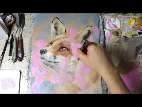 Fox in skura / Acrylic Painting / Daily Art challenge #84