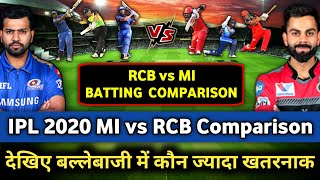 IPL 2020 RCB vs MI Team Batting Comparison | Bangalore vs Mumbai Playing 11 | RCB vs MI Playing XI