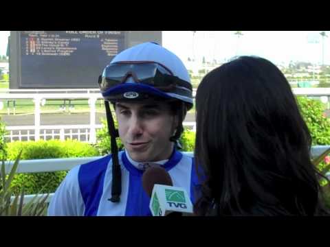 Joe Talamo after Ryehill Dreamer wins the American Handicap (Gr. II)