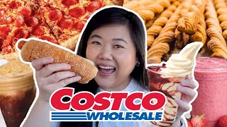 TRYING EVERYTHING at COSTCO FOOD COURT! Full Menu Taste Test & Review