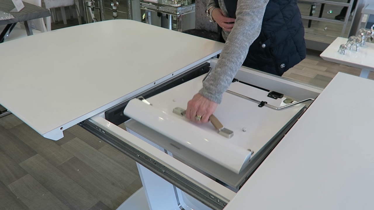 Vida Living Lazzaro White Gloss Extending Dining Table 1600 2000 Video