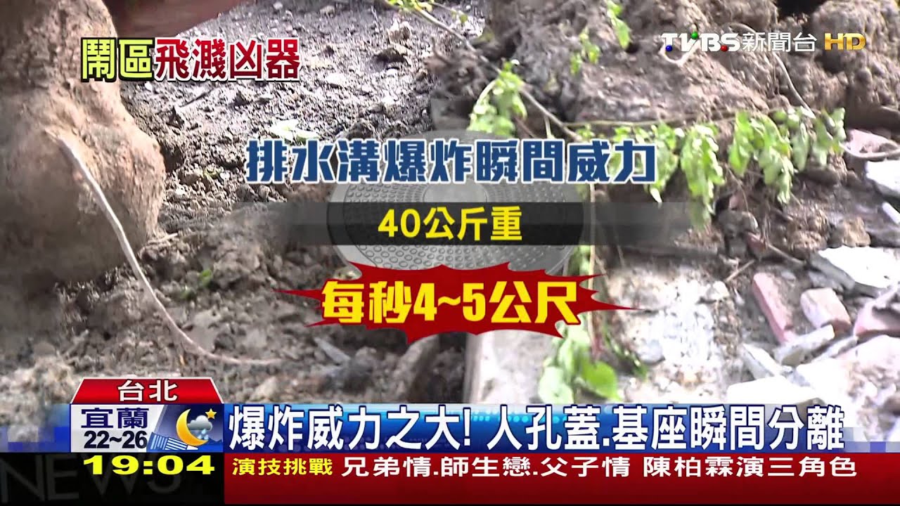 人行道驚魂!20公斤人孔蓋炸飛 險傷人