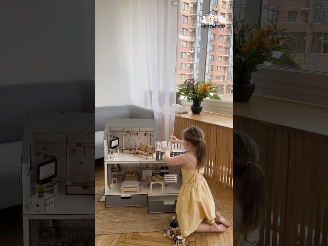 "МРІЯ ЕКО з органайзером" ляльковий будиночок NestWood для Барбі + вітальня Відео