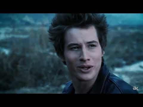 Trailer collage: Crashdown booths, desert roads, and a slow-dance silhouette under string lights