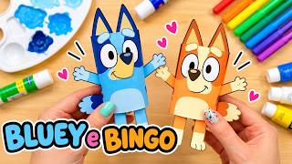 BLUEY e BINGO de Rolo de Papel 💙🧡 | Artesanato Fácil para Crianças