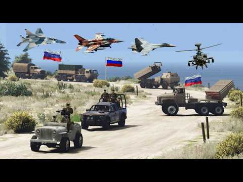 Massive Air Strike on Army Supply Convoy – GTA 5 Simulation Gameplay