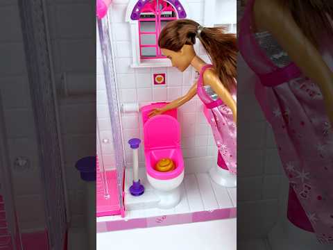 Satisfying With Unboxing Miniature Barbie Doll Toilet Set Toys, ASMR Videos