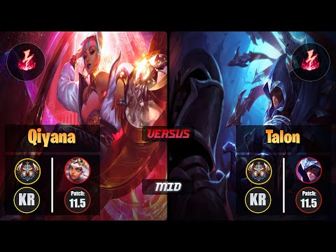 Challenger QIYANA [Electrocute] (Mid) VS  TALON - Challenger KR Patch 11.5