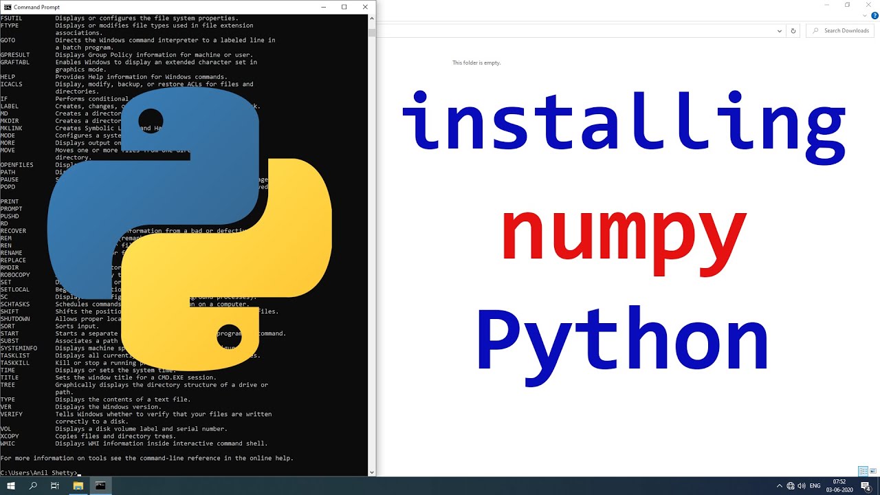 How to install NumPy for Python in Windows 10
