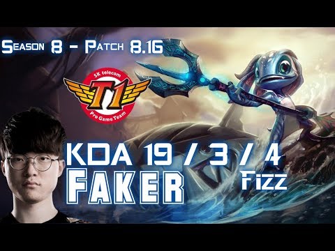 SKT T1 Faker FIZZ vs ZOE Mid - Patch 8.16 KR Ranked