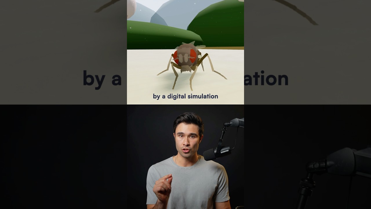 They uploaded a fly’s brain to control a digital body 🪰👀 #trendingshorts #tech #science #research