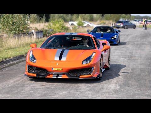 Ferrari 488 Pista - Acceleration Sounds, Flames & Drift !