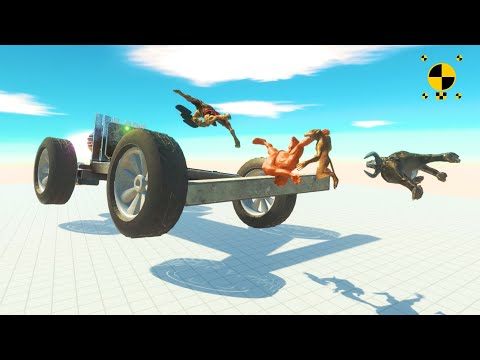 Car Crash Test in Animal Revolt Battle Simulator - ARBS