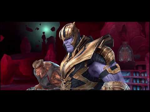 Marvel Future Fight Thanos Tier III Advancement w/ Level 19 WBU Thanos playthrough
