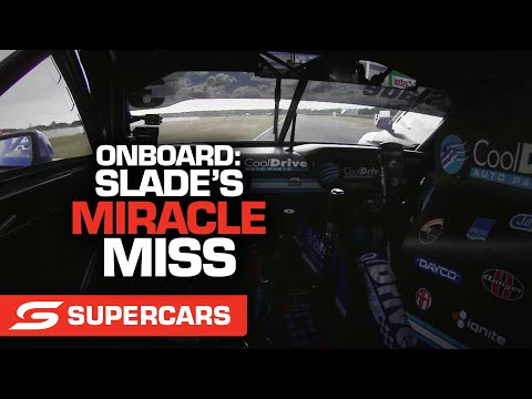 ONBOARD: Tim Slade's MIRACLE miss with Cam Waters - NED Whisky Tasmania SuperSprint | Supercars 2022