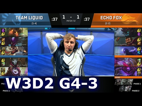Liquid vs Echo Fox Game 3 | S7 NA LCS Spring 2017 Week 3 Day 2 | TL vs FOX G3 W3D2