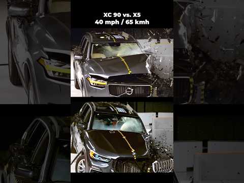 Epic Clash: Volvo XC90 vs. BMW X5 - Frontal Crash Test Battle at 65 km/h