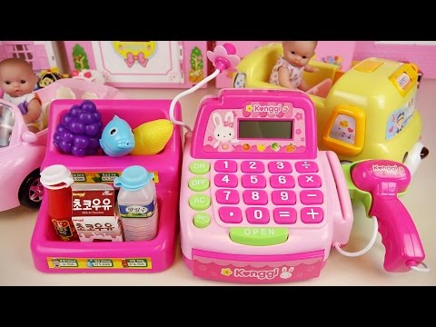 Mart cash register and Baby doll car toys play