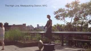 There's a statue of a woman on NYC's High Line park that looks almost like one of those street performers who paint themselves silver and stand perfectly still. Just set out a pot in front of the statue, and let tourists drop their change in. Jeff Greenspan tried it, and it totally worked (he gave all the money collected to a real street performer).