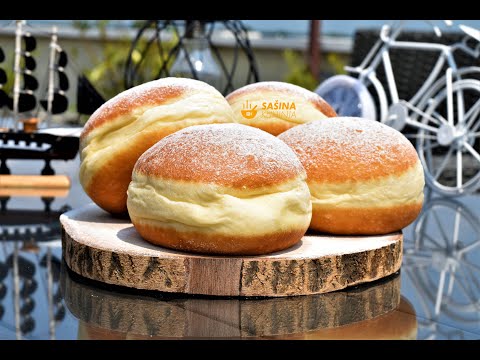 Punjene krafne krofne recept Stuffed Donuts Recipe - Sašina kuhinja