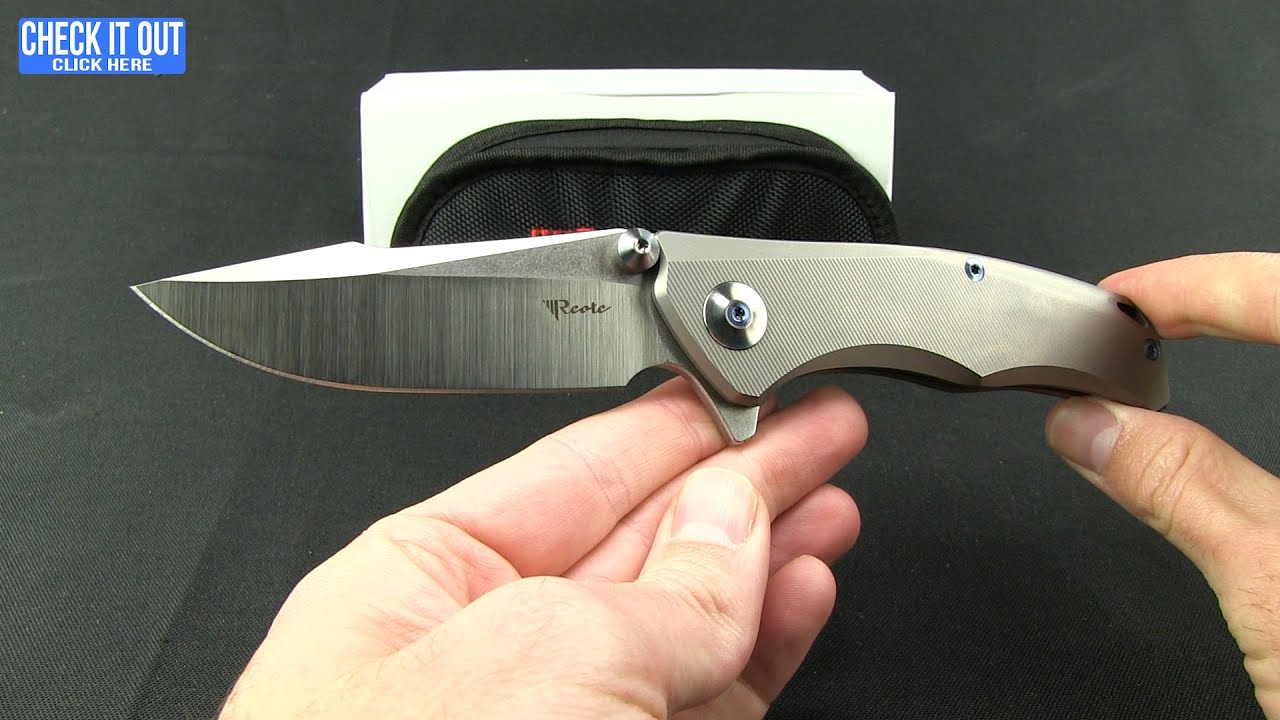 Reate Knives New Torrent Frame Lock Knife Bead Blast Titanium (3.6" Satin/SW)