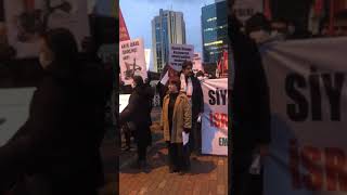 09.03.22 İsrail Kons. önünde Filistin Dostları eylemi: Herzog defol! İsraille no