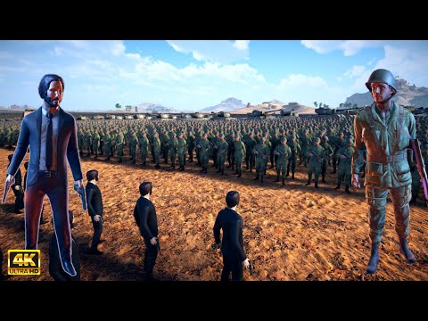 200 JOHN WICK vs 1.000.000 WW2 ARMY | Ultimate Epic Battle Simulator 2 - UEBS 2 [4K]