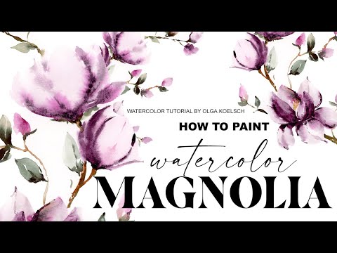 Step-by-Step Watercolor Painting of a Magnolia - Perfect lesson for Beginners!