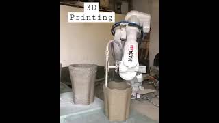 Autonomous Robot 3D Printing With Concrete 🤐 #Shorts