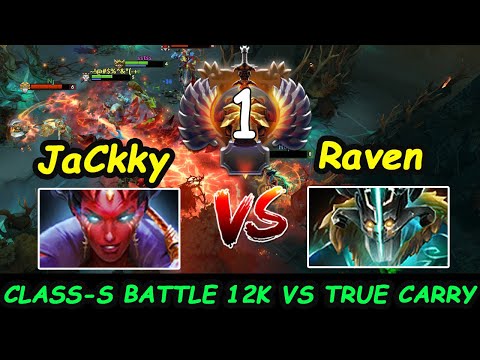 JaCkky [Queen OF Pain] 12K MMR immortal Rank1 vs Fnatic Raven Class S Battle Dota 2 7.29b Gameplay