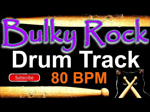 Bulky Rock Drum Track - 80 BPM Drums Tracks for Bass Guitar 4/4 Drum Beats Instrumental 🥁 549