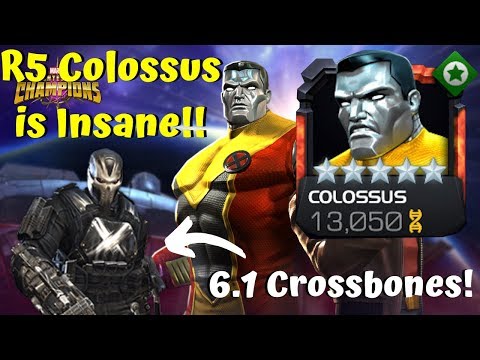 Rank 5 Colossus! Insane Damage! Act 6.1 Crossbones! Rank Up & Gameplay! - MCOC